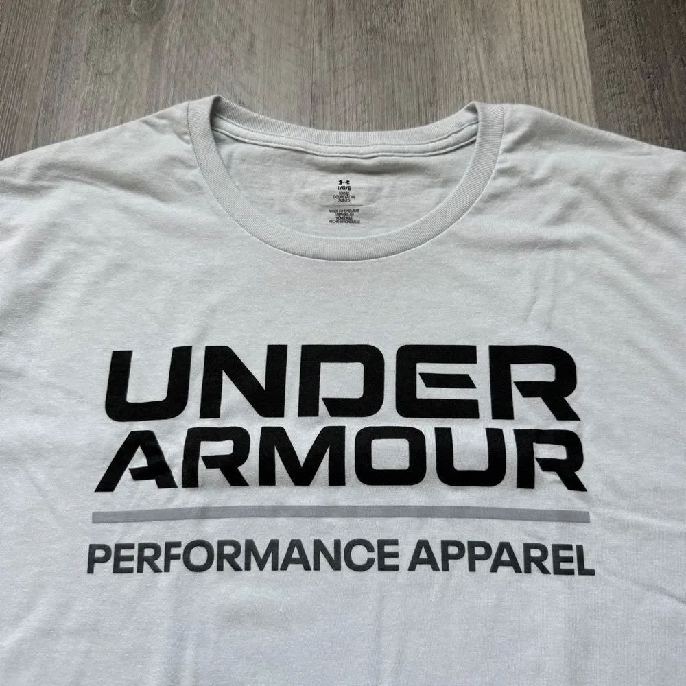 Under Armour Performance Apparel Logo Graphic Tee Halo Gray Large - Picture 3 of 9